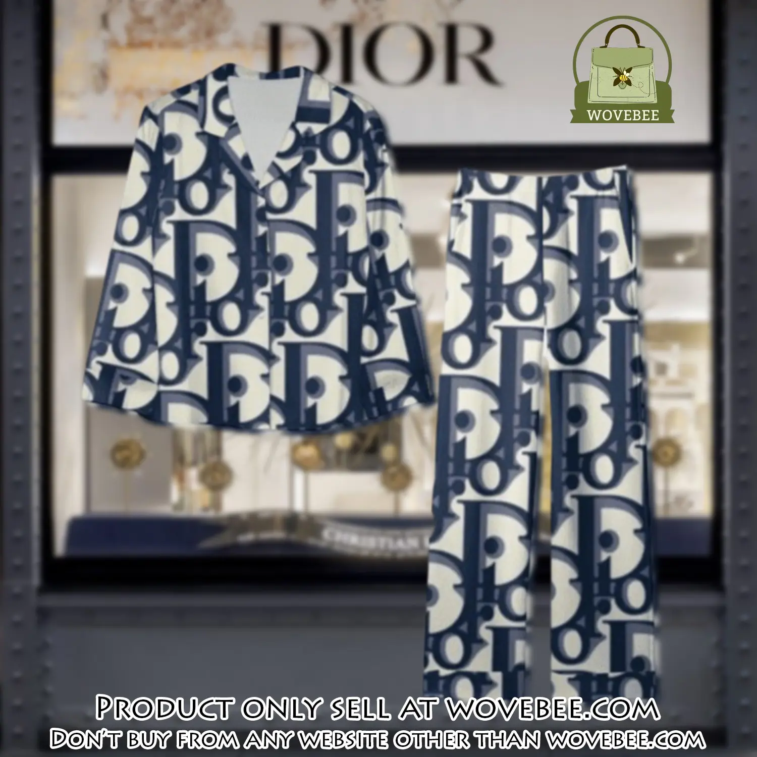 Trending luxury dior satin pajama set pjs1044 wvb1406632